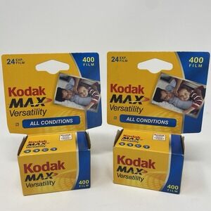 Kodak Max Versatility 400 Film 2 Rolls 24 Exp 35mm Ex 10/2006 All Conditions NOS